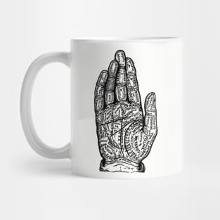 Antique Fortune Telling Palmistry Hand Mug